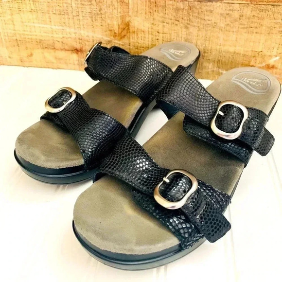Dansko Sophie Black Moray Sandals - Picture 2 of 8